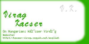 virag kacser business card